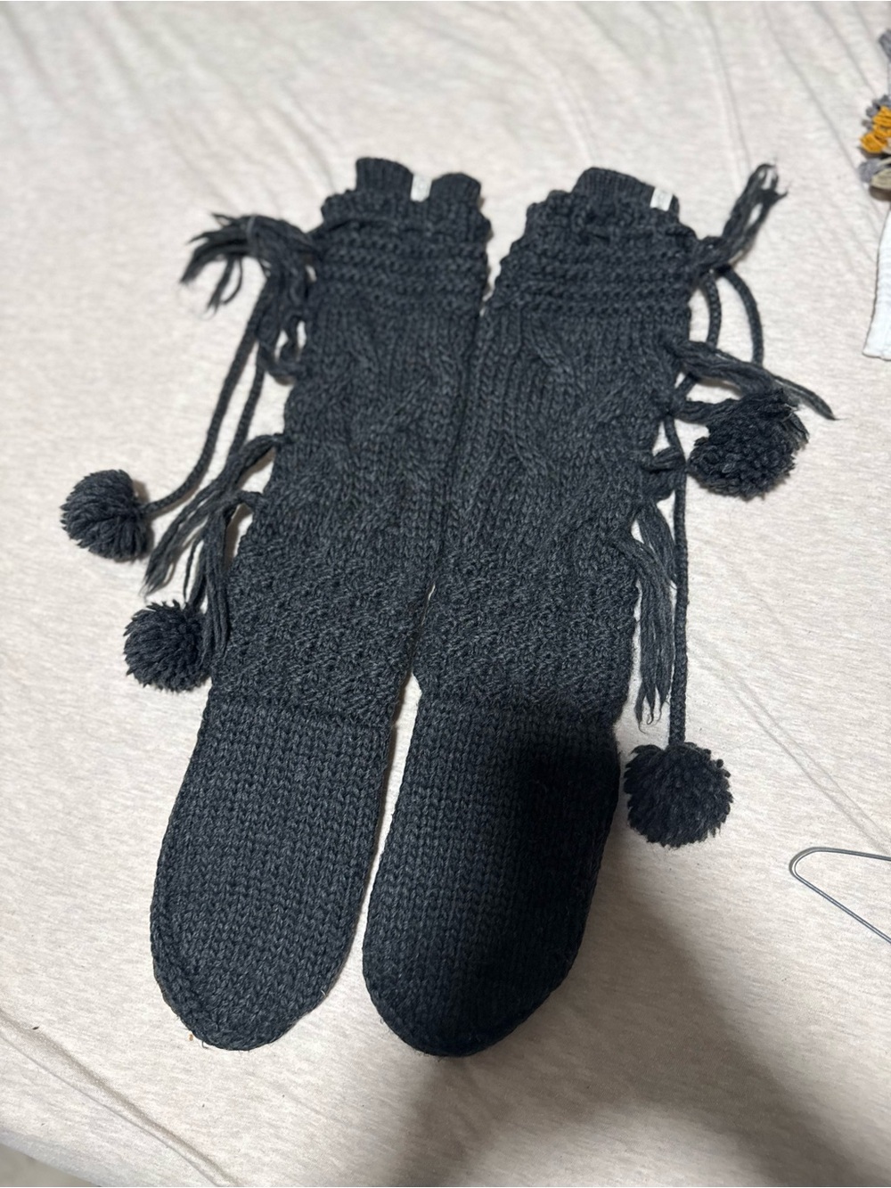 Ugg Knit tall Pom Pom Knee-High Socks - grey
